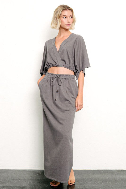 Side Slit Maxi Skirt, Hemp & Cotton Maxi Skirt, Women's Maxi Skirt, Made in USA