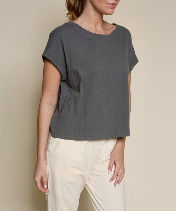 women's gray crop top