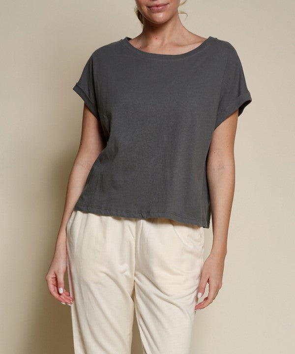 100% recycled cotton shirt, crop top