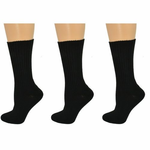 Organic Cotton Blend Socks | Midweight Unisex Athletic Crew Socks - Pack of 3 Pairs