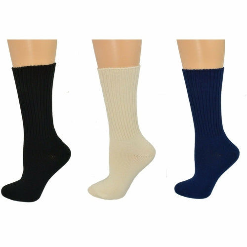 Organic Cotton Blend Socks | Midweight Unisex Athletic Crew Socks - Pack of 3 Pairs
