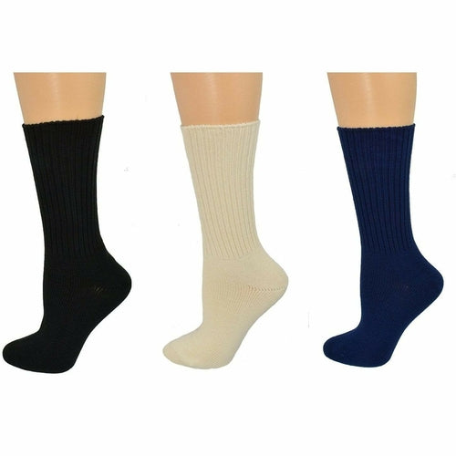 Organic Cotton Blend Socks | Midweight Unisex Athletic Crew Socks - Pack of 3 Pairs