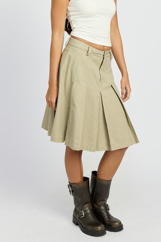 box pleated skirt, box pleat skirt