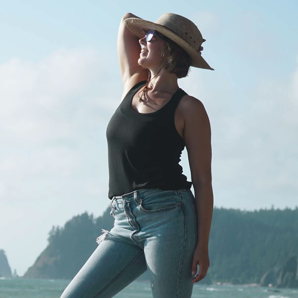 Women's Microweight Racerback Tank Top, by Woolverino