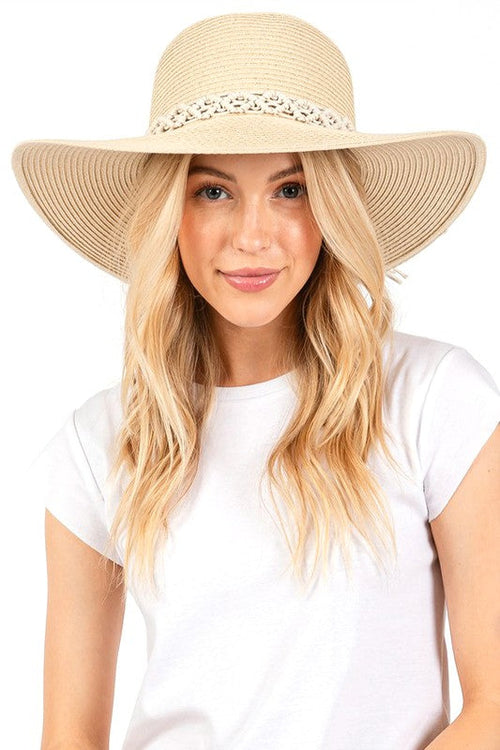 Braided Cotton Band Floppy Straw Hat