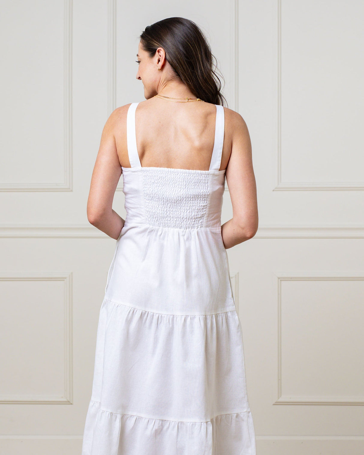 Linen & Organic Cotton Tiered Wrap Dress