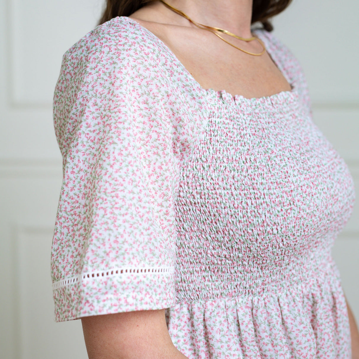 Women's Organic Bell Sleeve Smocked Dress