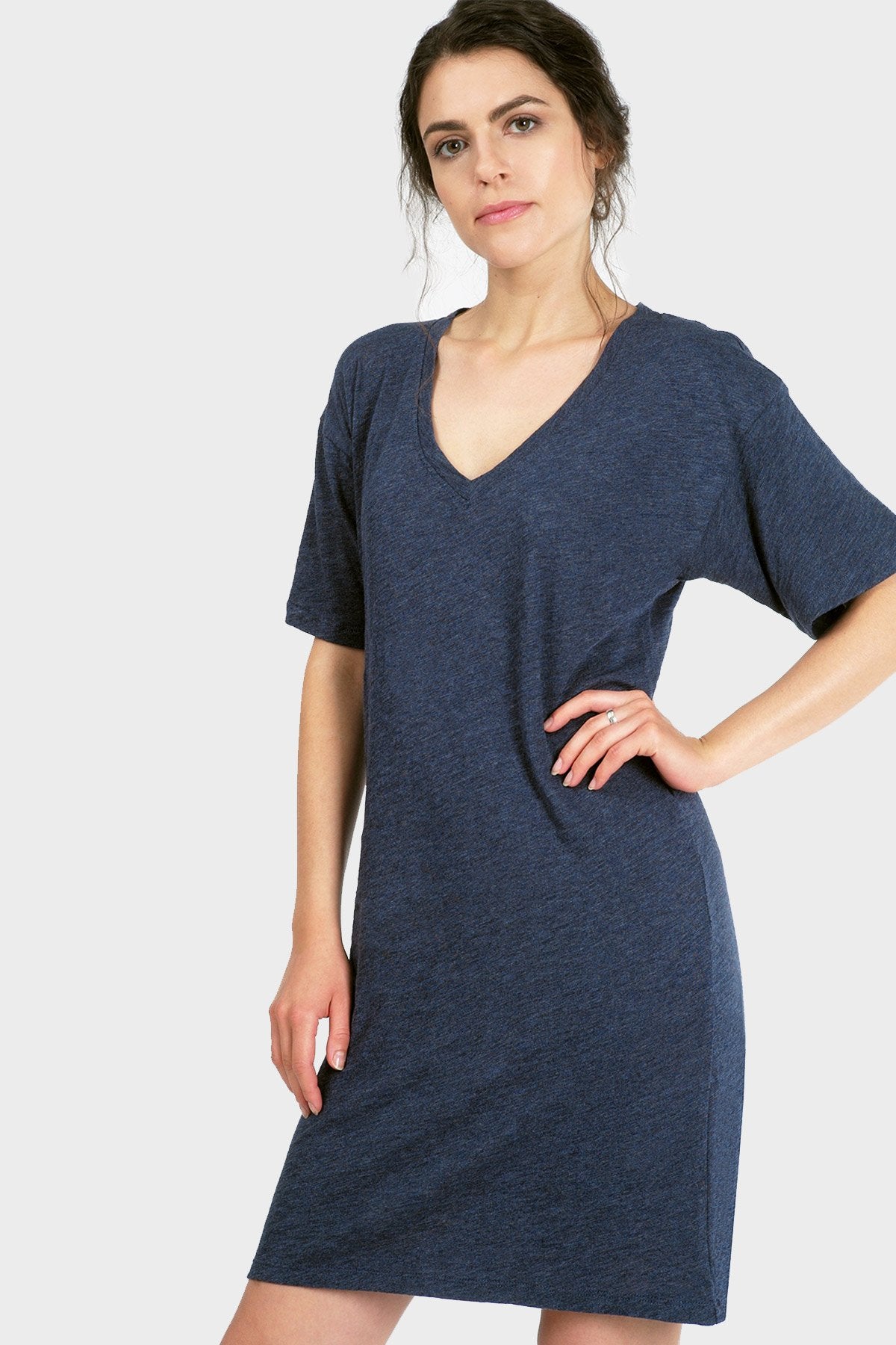 Women's T-Shirt Dress, Organic Cotton Blend, Made in USA – 90Threads