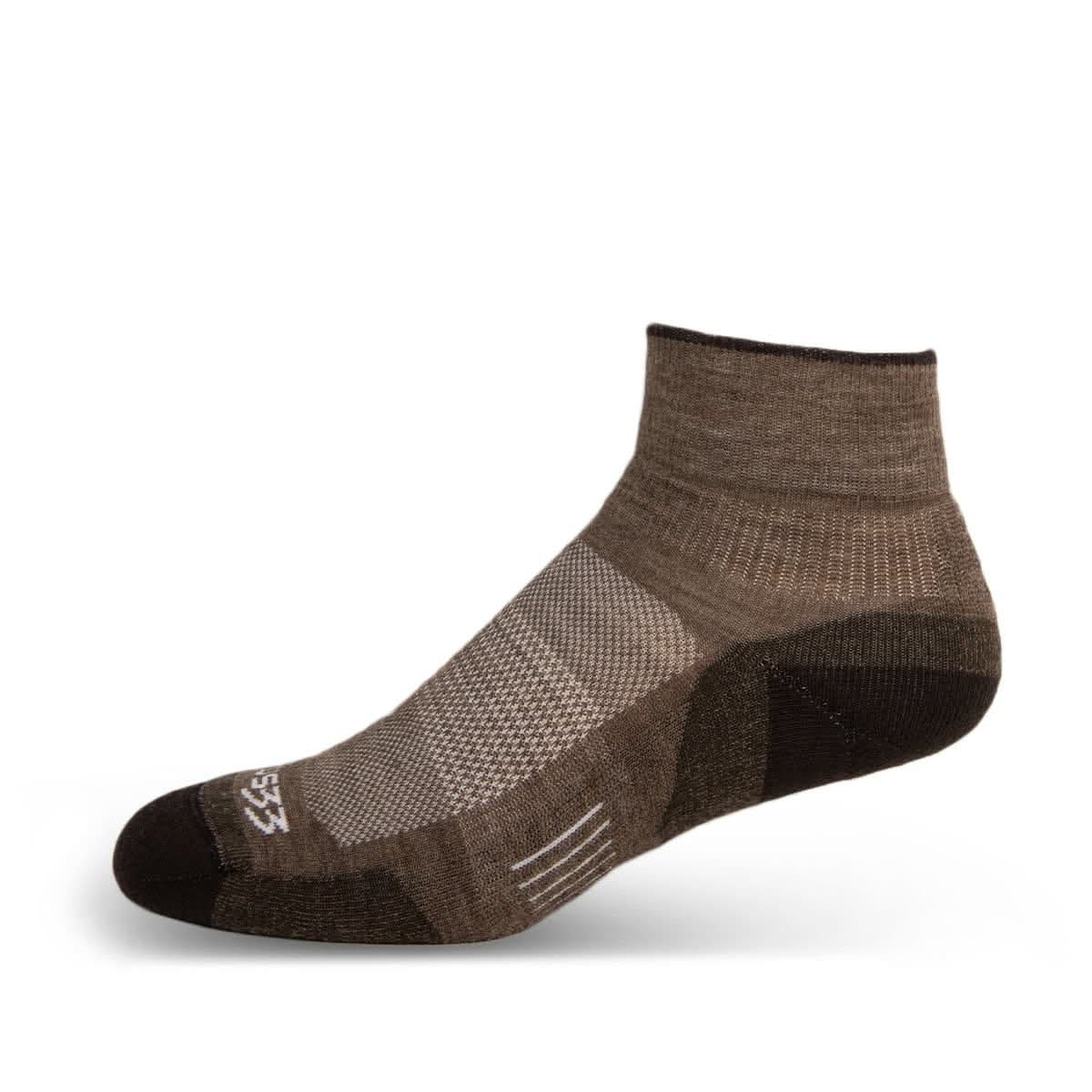 Microweight Cushion Ankle Wool Socks, Made in U.S.A.