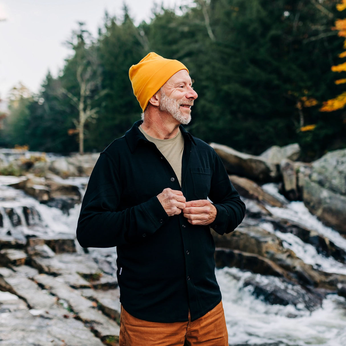 Men's Midweight Long Sleeve Button Up 100% Merino Wool Shirt