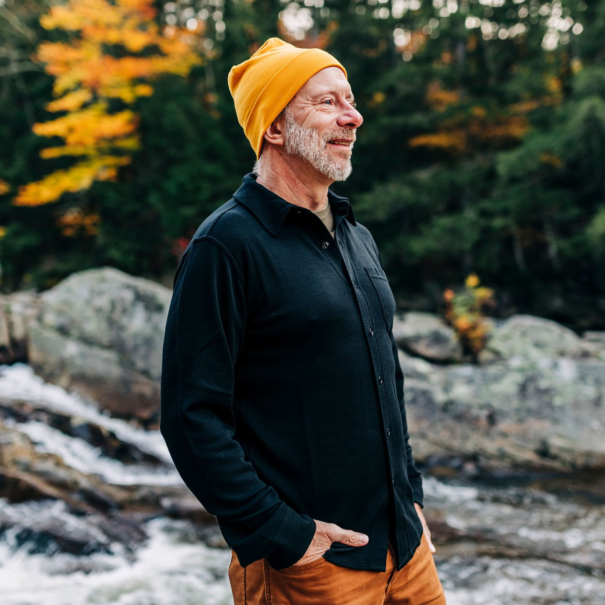 Men's Midweight Long Sleeve Button Up 100% Merino Wool Shirt