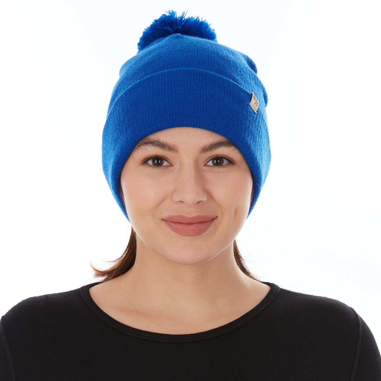 Knit Cuff Pom Beanie - Midweight, 100% Merino Wool