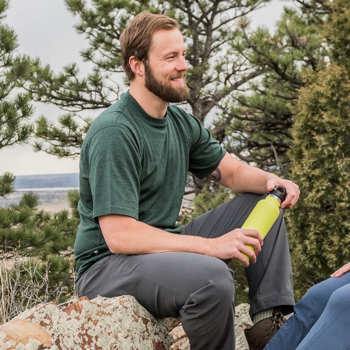 Men's Lightweight Algonquin Wool T-Shirt Crew, 100% Merino Wool