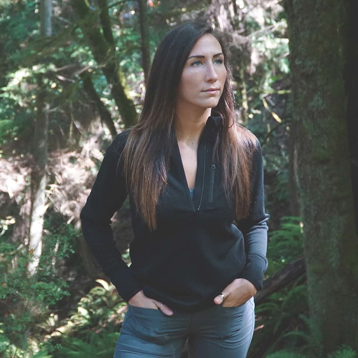 Women's Heavyweight Wool 1/4 Zip Wilderness