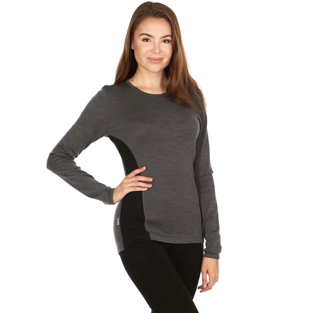 Women's Midweight Crew, 100% Merino Wool Crew, by Ossipee
