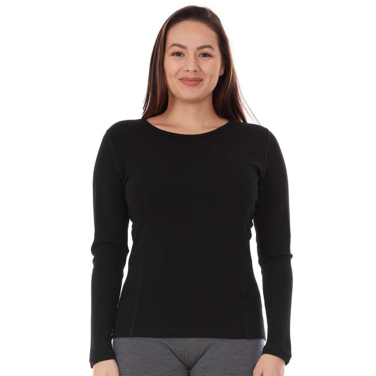 Women's Midweight Crew, 100% Merino Wool Crew, by Ossipee