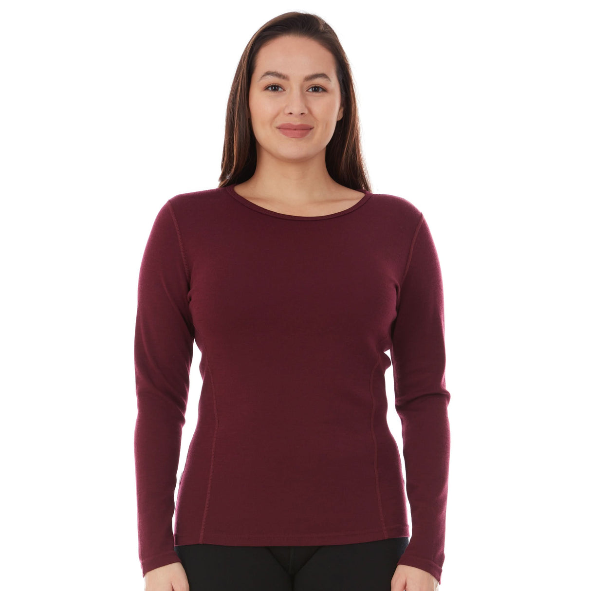 Women's Midweight Crew, 100% Merino Wool Crew, by Ossipee