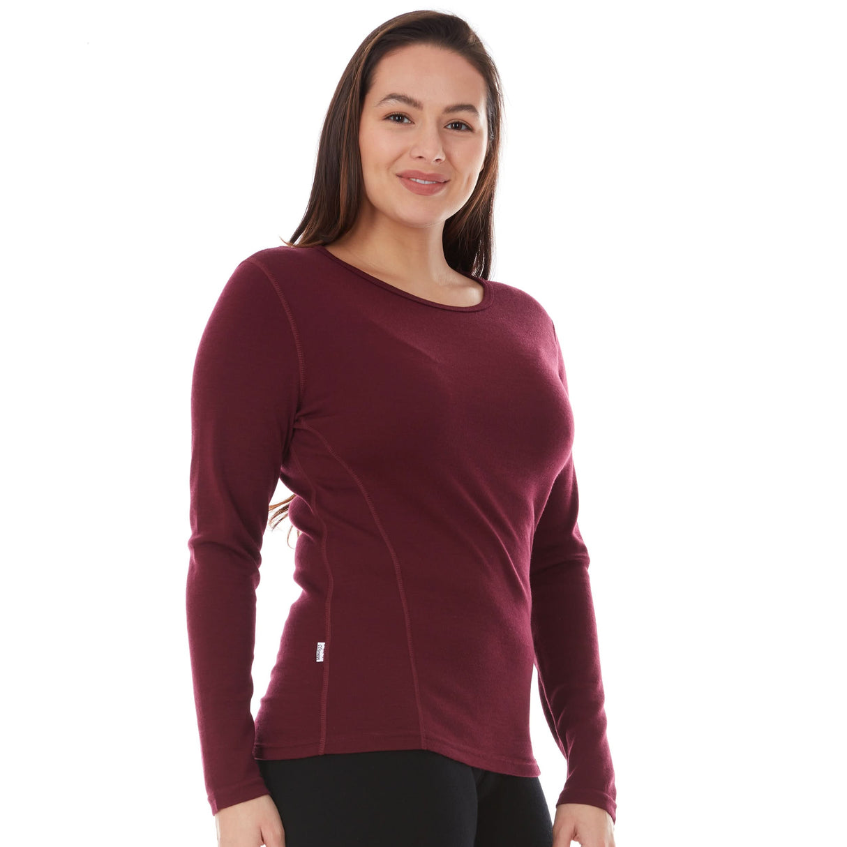 Women's Midweight Crew, 100% Merino Wool Crew, by Ossipee
