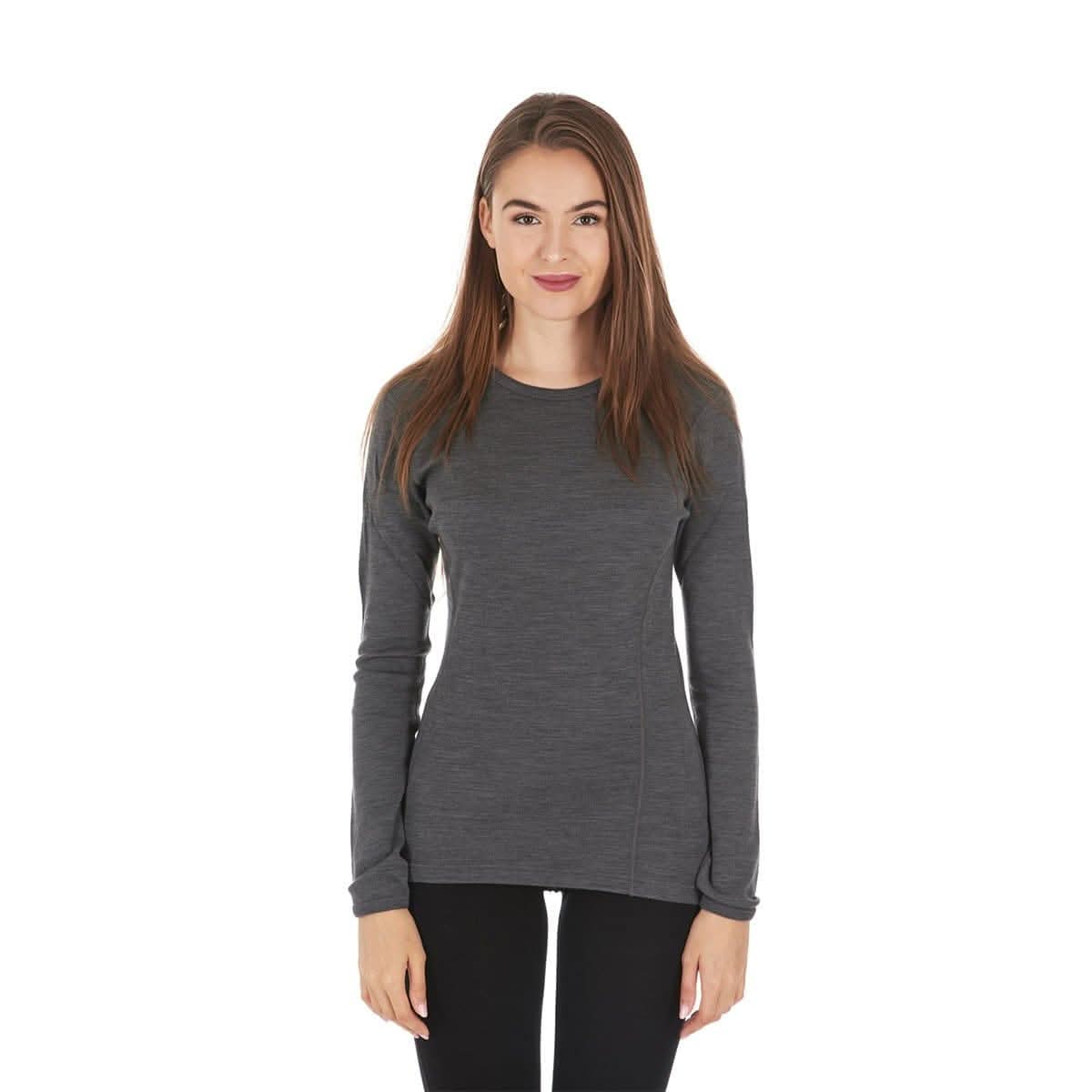 Women's Midweight Crew, 100% Merino Wool Crew, by Ossipee
