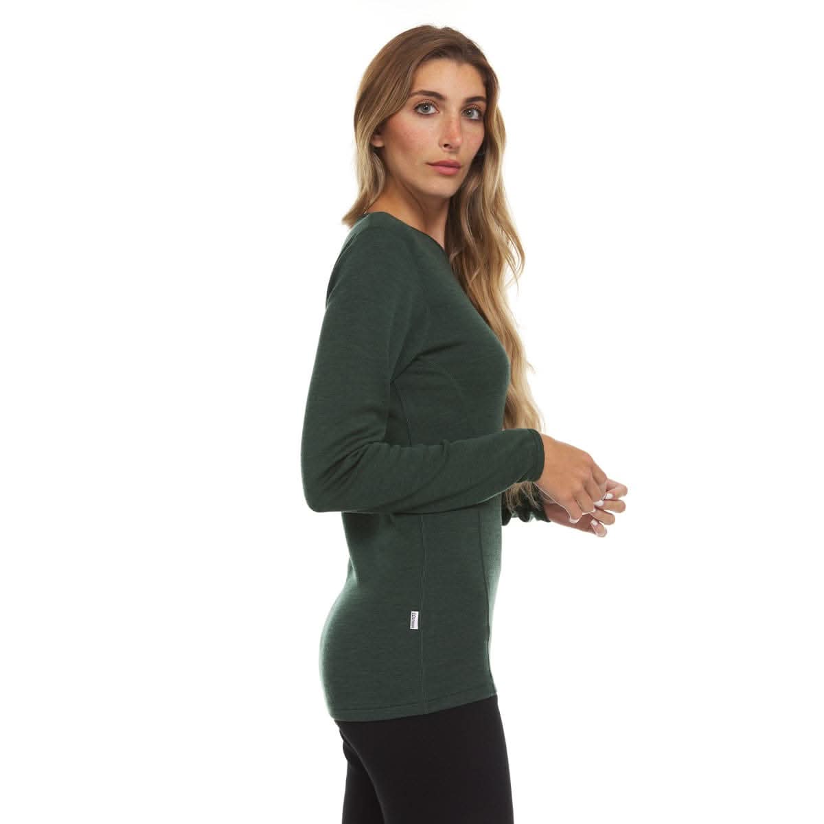 Women's Midweight Crew, 100% Merino Wool Crew, by Ossipee