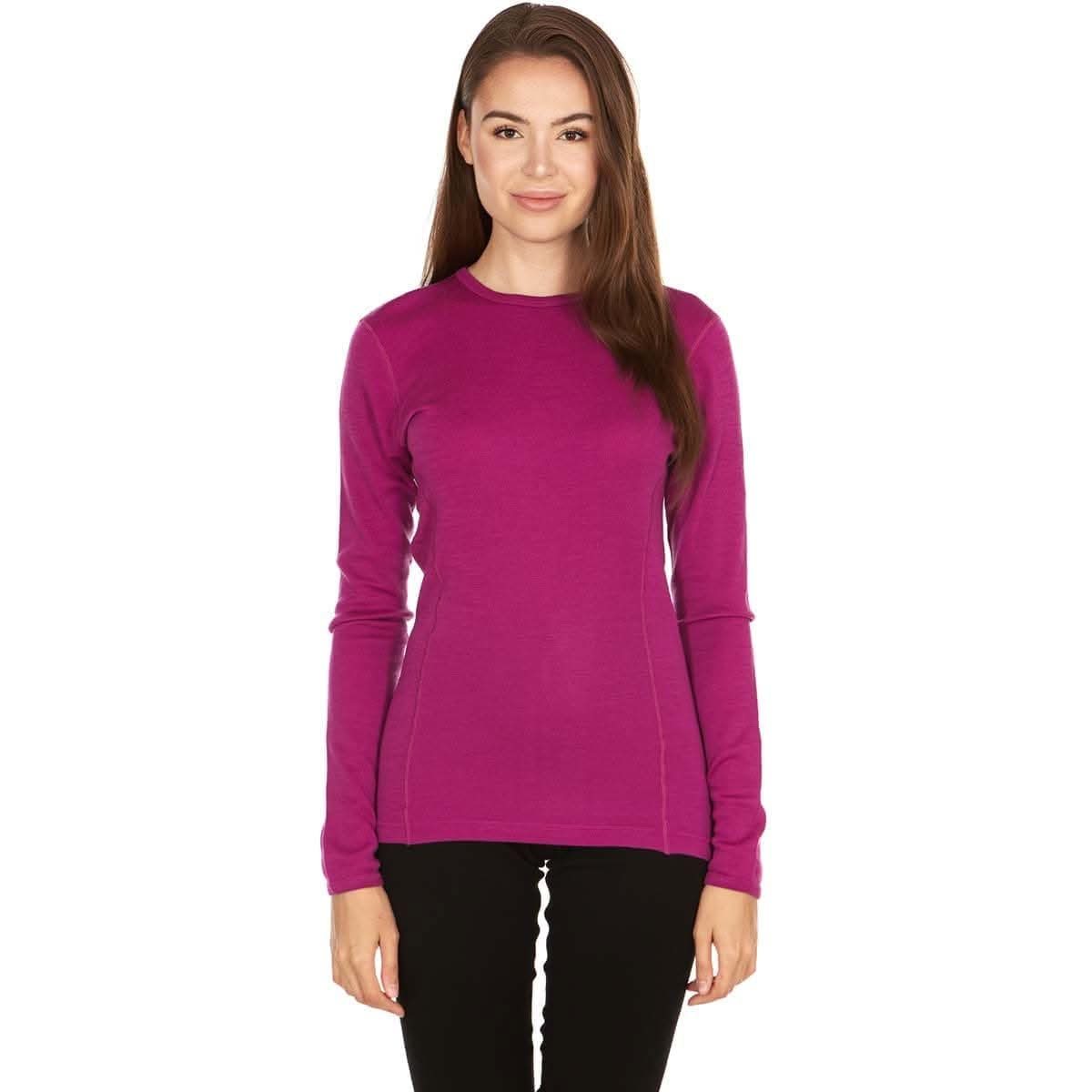 Women's Midweight Crew, 100% Merino Wool Crew, by Ossipee