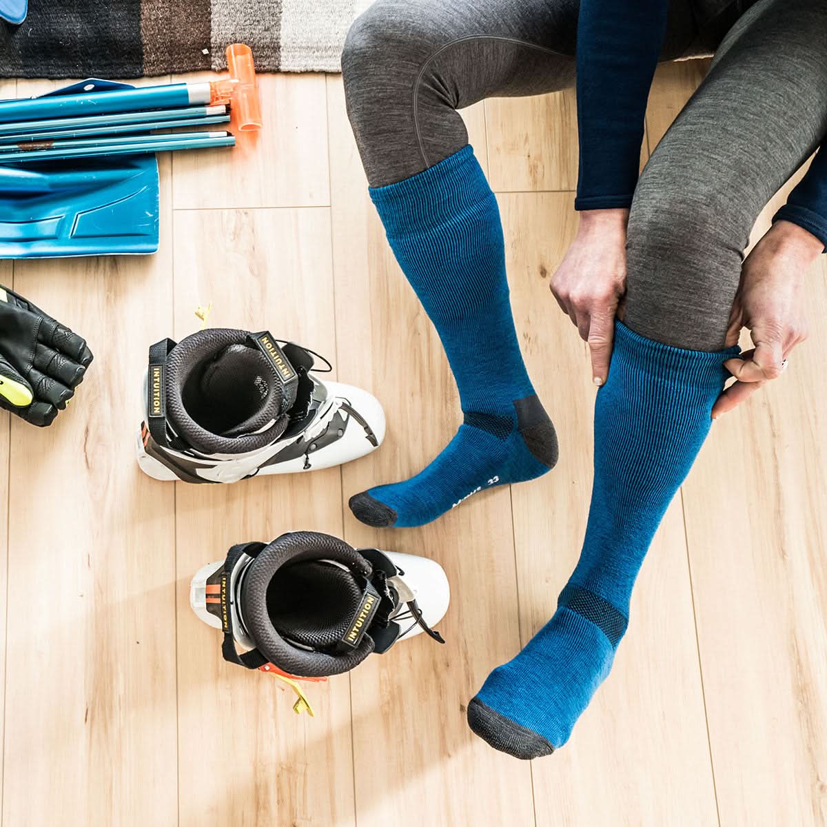 Lightweight Ski and Snowboard Over the Calf Socks