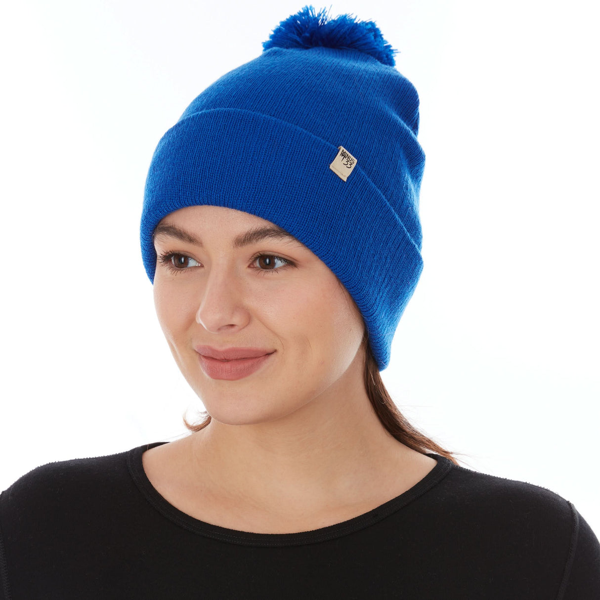 Knit Cuff Pom Beanie - Midweight, 100% Merino Wool
