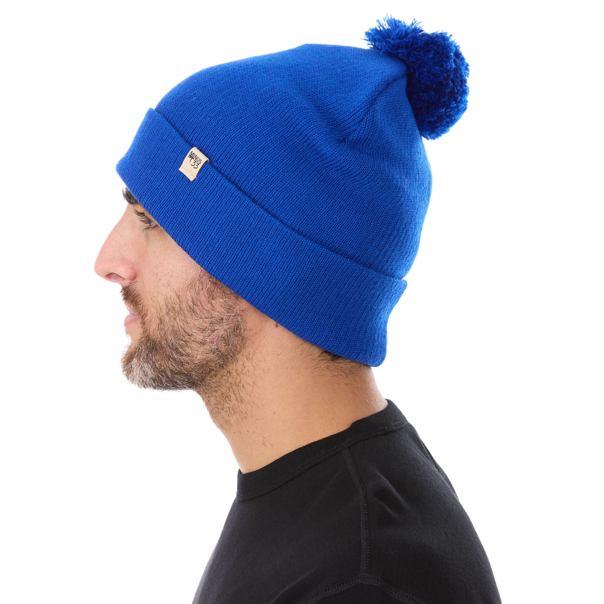 Knit Cuff Pom Beanie - Midweight, 100% Merino Wool