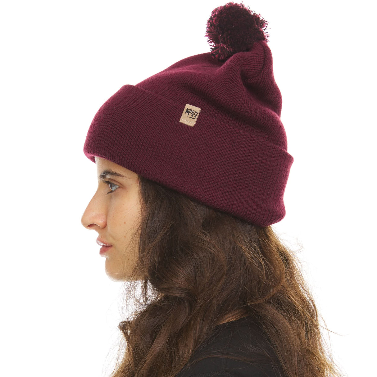 Knit Cuff Pom Beanie - Midweight, 100% Merino Wool