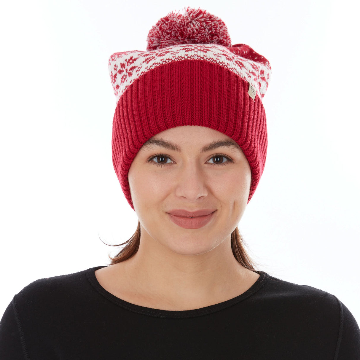 Knit Cuff Pom Beanie - Midweight, 100% Merino Wool