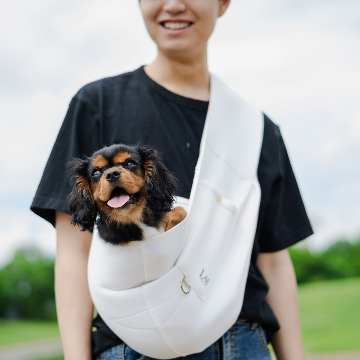 Pet Sling Carrier for Small Pets, Dog Sling with Cell Phone Pouch