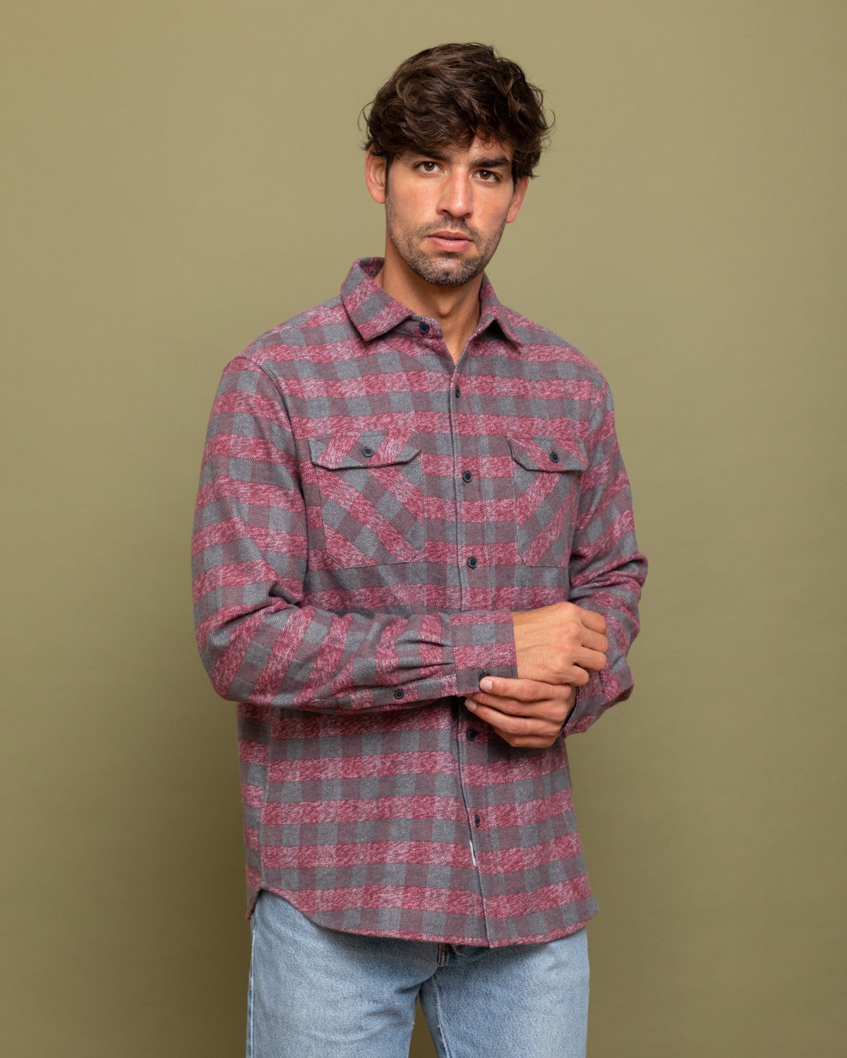 Men's Grand Flannel, Burgundy
