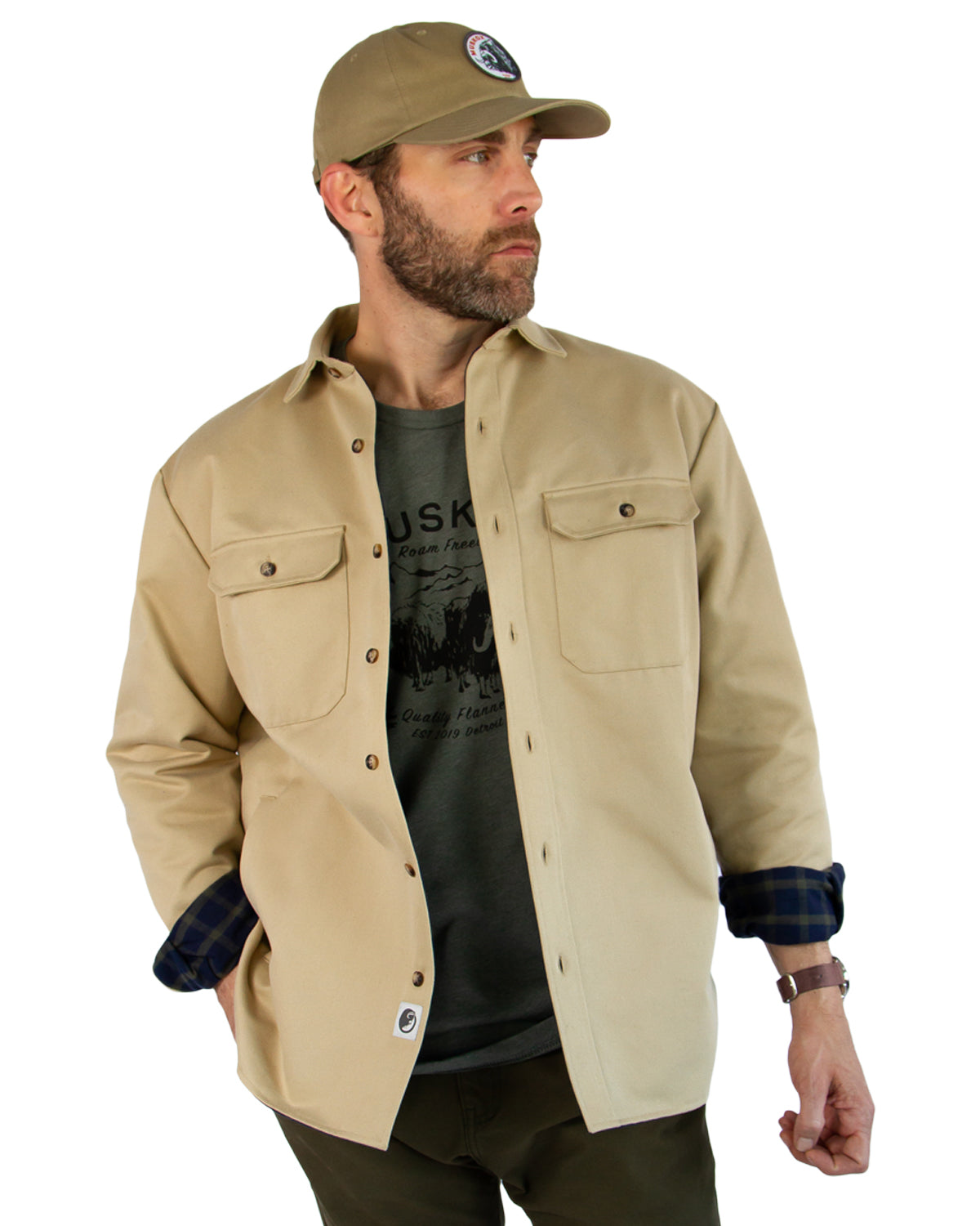 Men's Lined Yukon Flannel Shirt Jacket, Tan