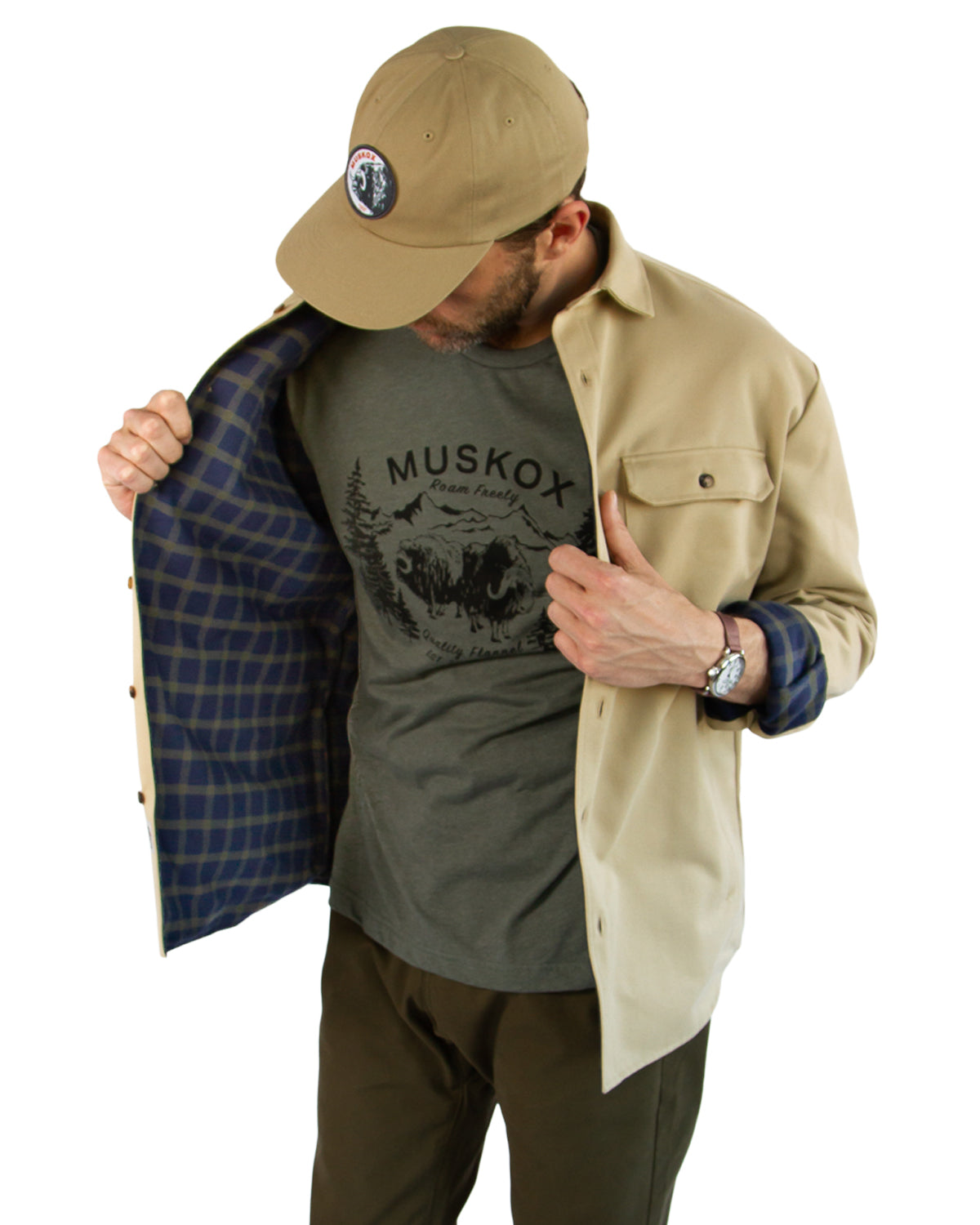 Men's Lined Yukon Flannel Shirt Jacket, Tan