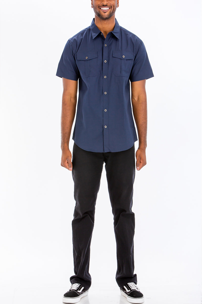 Men's Two Pocket Button Down Shirt, Men's Shirts