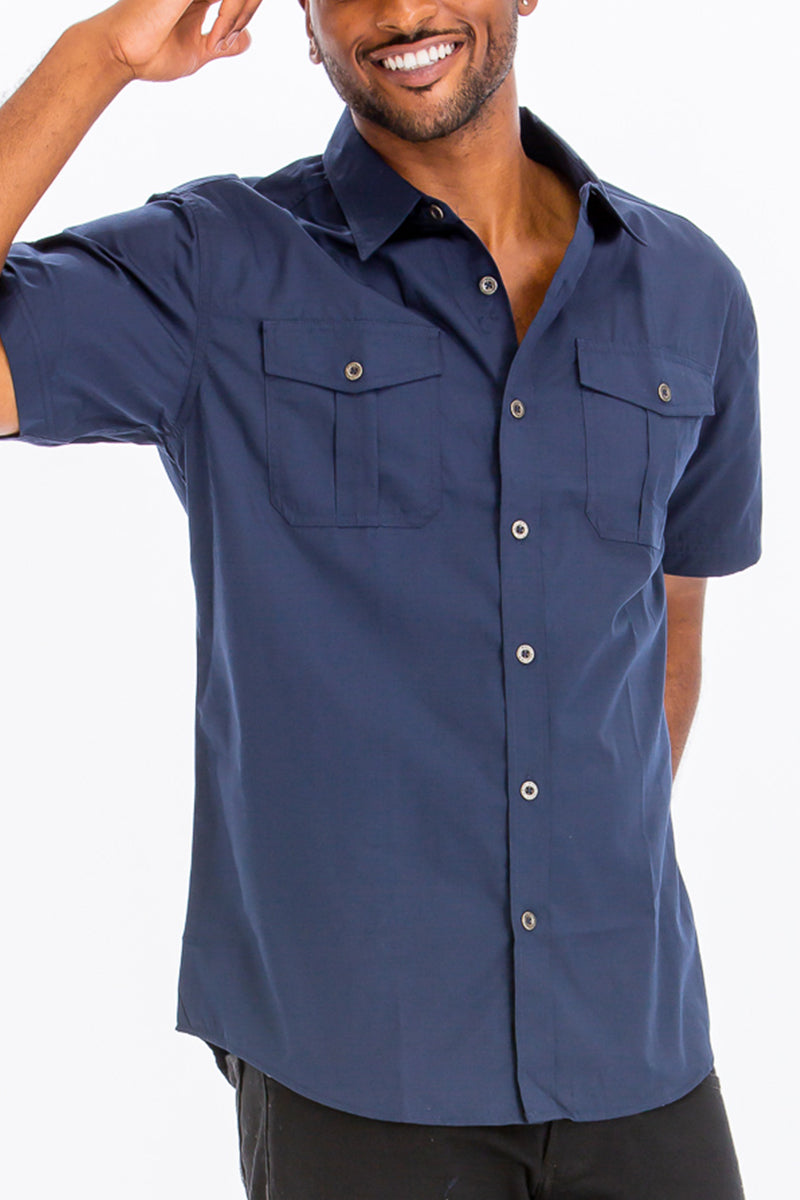 Men's Two Pocket Button Down Shirt, Men's Shirts