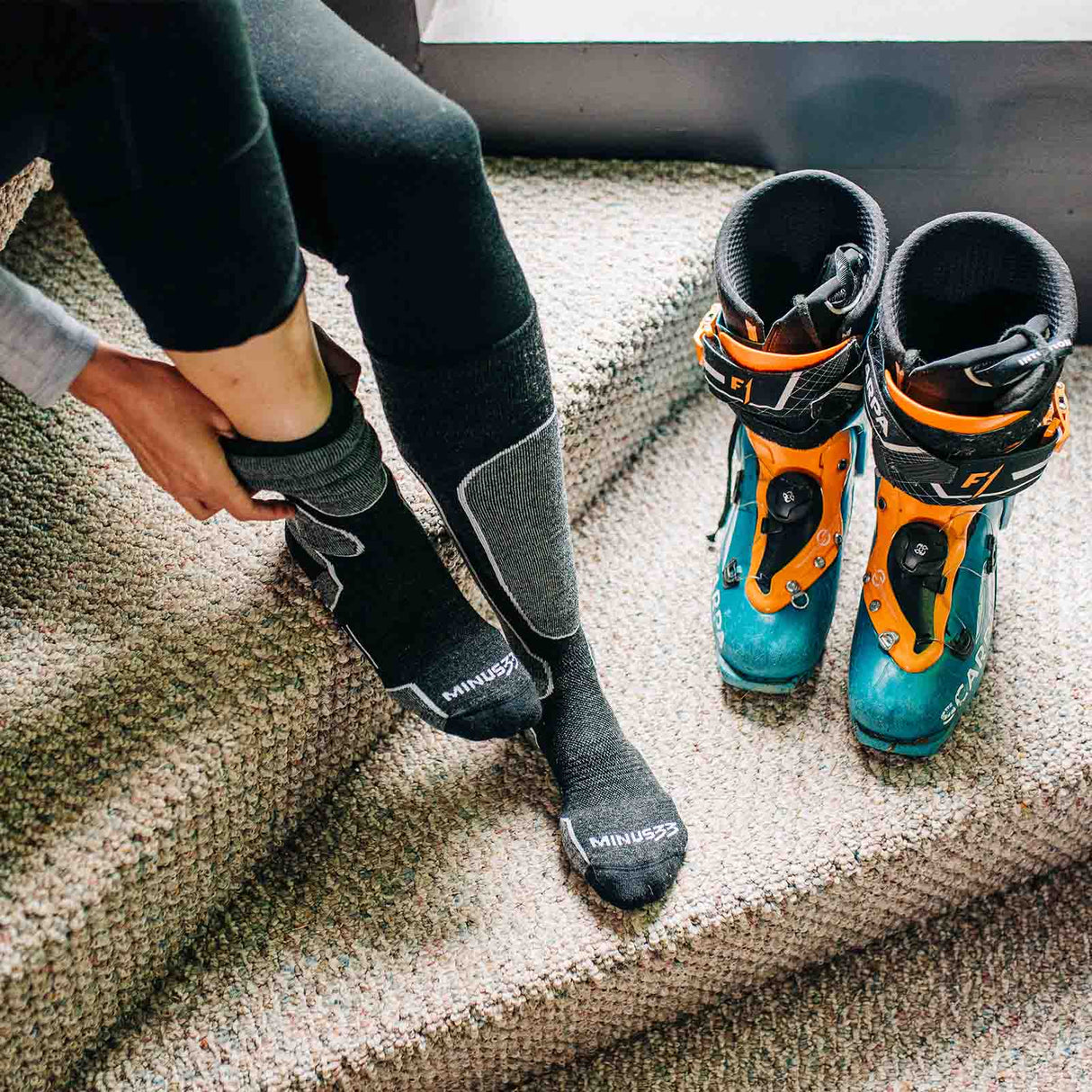 Over The Calf Lightweight Wool Snowboard Socks Mountain Heritage Elite