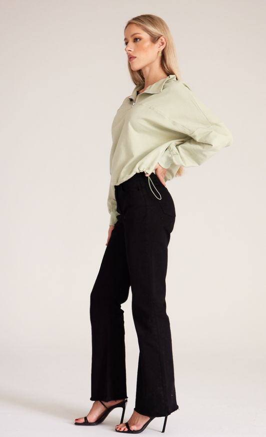 Women's Quarter Zip Stand Collar Long Sleeve Sweatshirt