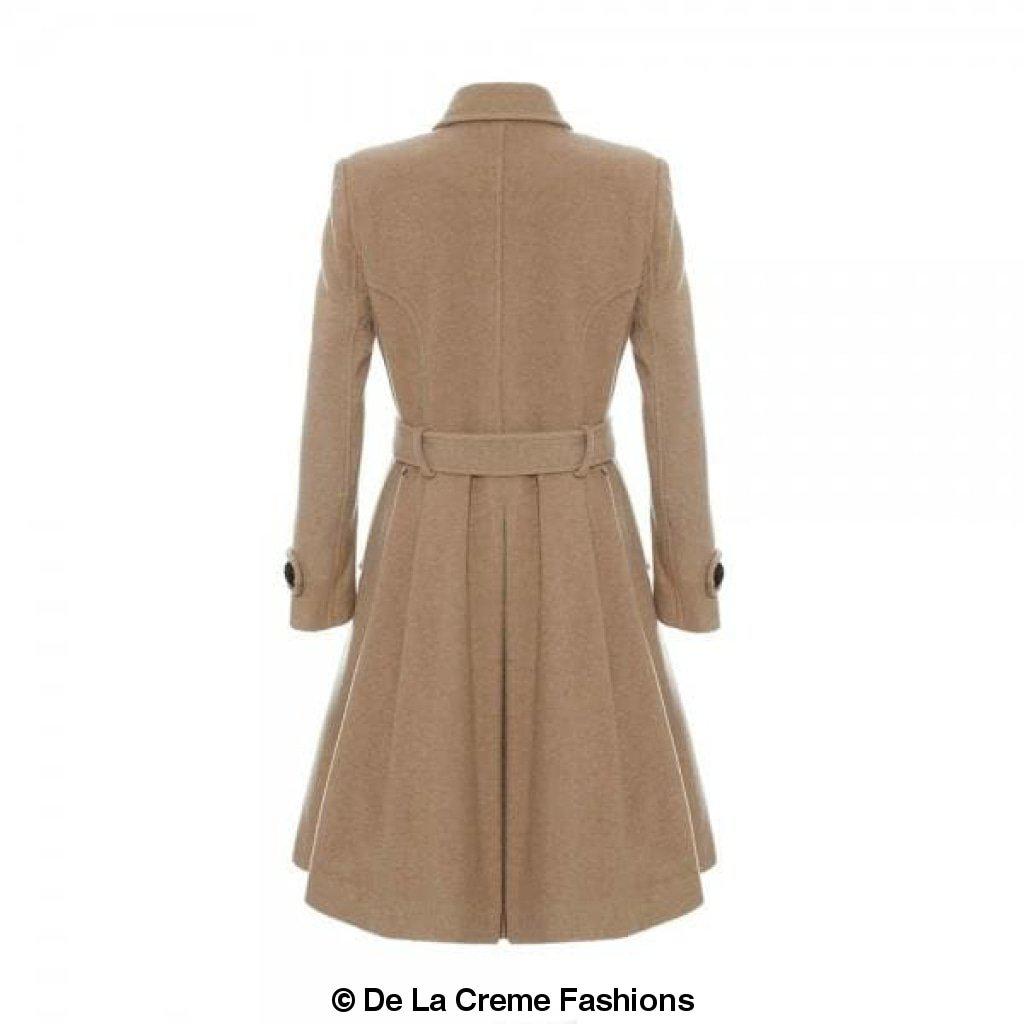 Women's Wool Blend Double Breasted Coat, Women's Wool Coat