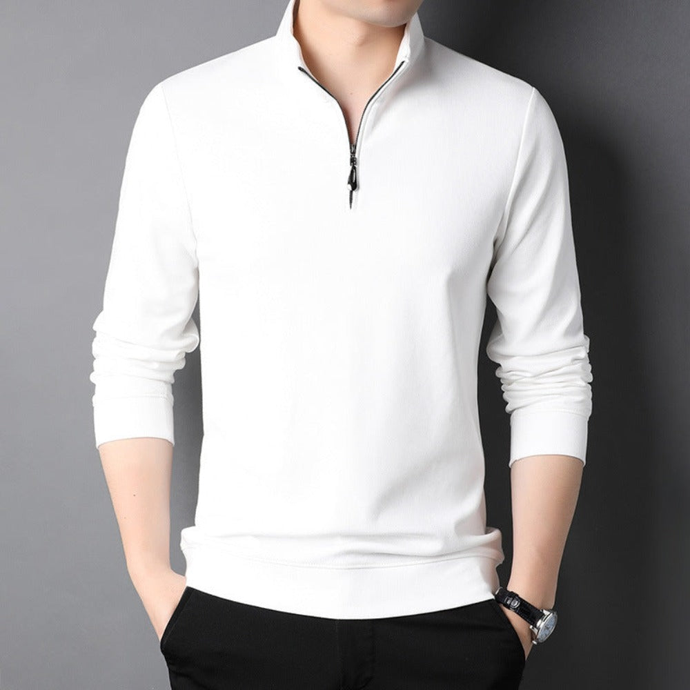 Men's Casual Stand Collar Long Sleeve Top | Slim Fit Sweaters | Men's Lightweight Pullover
