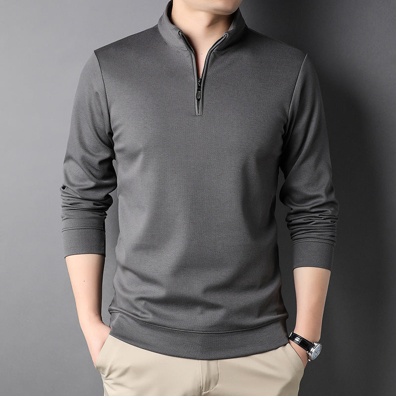 Men's Casual Stand Collar Long Sleeve Top | Slim Fit Sweaters | Men's Lightweight Pullover