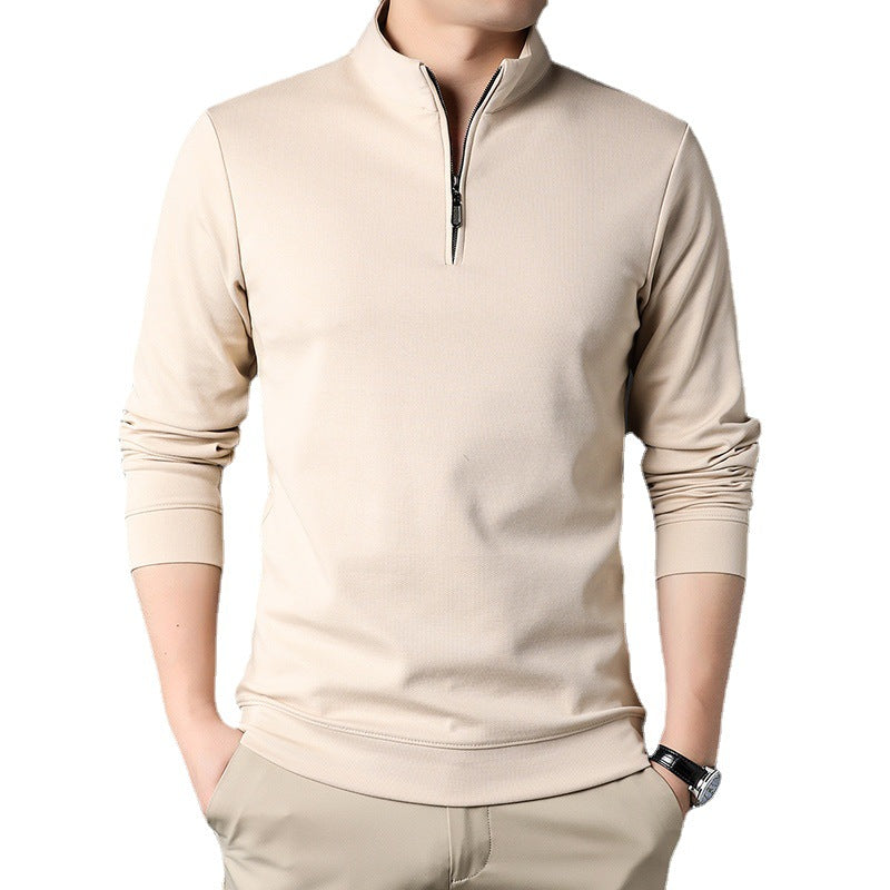 Men's Casual Stand Collar Long Sleeve Top | Slim Fit Sweaters | Men's Lightweight Pullover