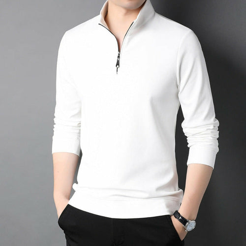 Men's Casual Stand Collar Long Sleeve Top | Slim Fit Sweaters | Men's Lightweight Pullover