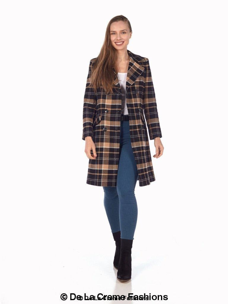 double breasted wool coat, plaid wool coat
