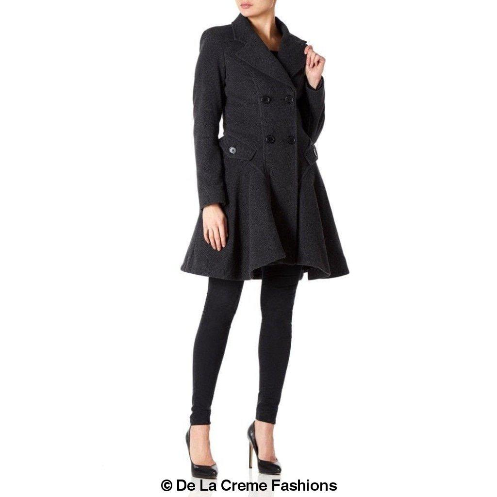 Women’s Wool Blend Double Breasted Skater Coat