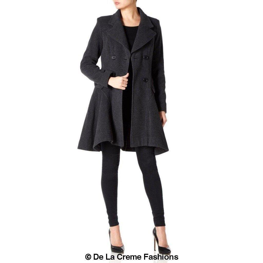 Women’s Wool Blend Double Breasted Skater Coat