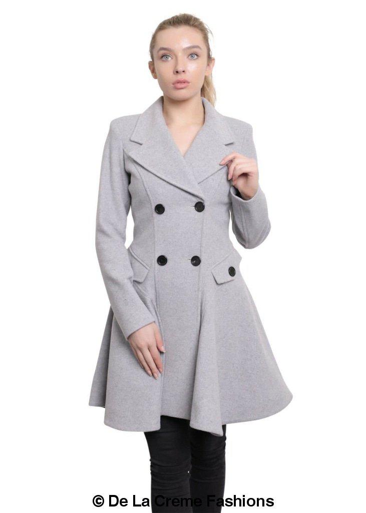 Women’s Wool Blend Double Breasted Skater Coat