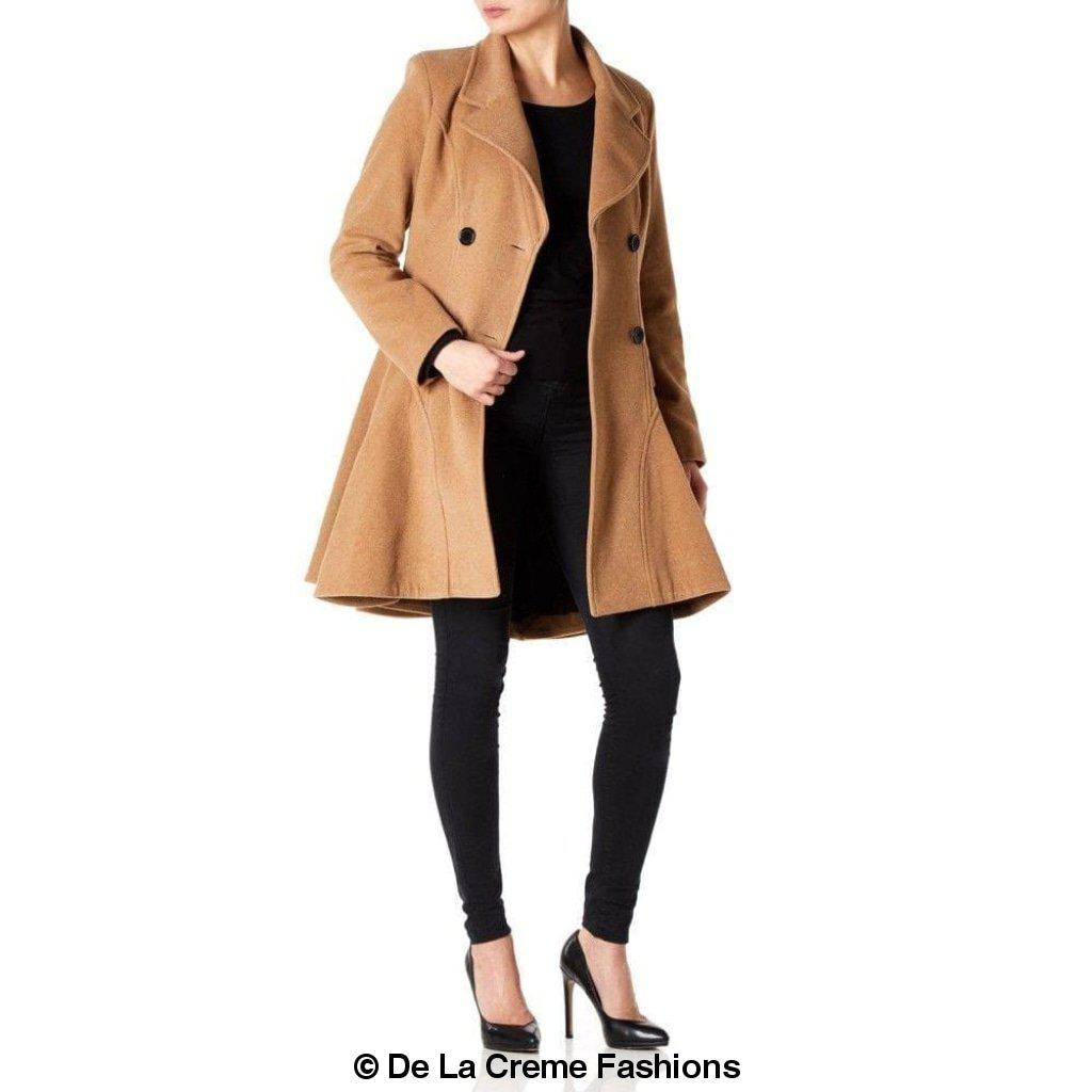 Women’s Wool Blend Double Breasted Skater Coat