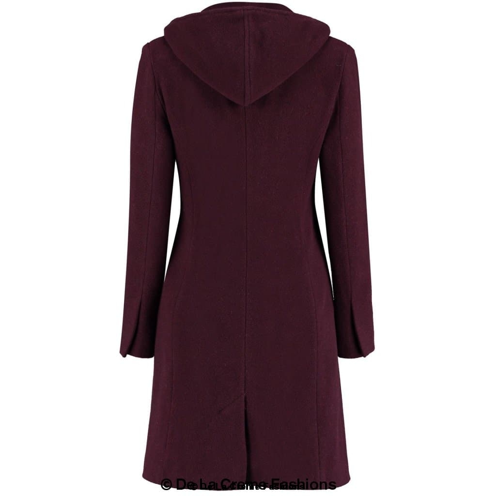 Women's Hooded Zip Coat, De La Creme Women's Wool Coat