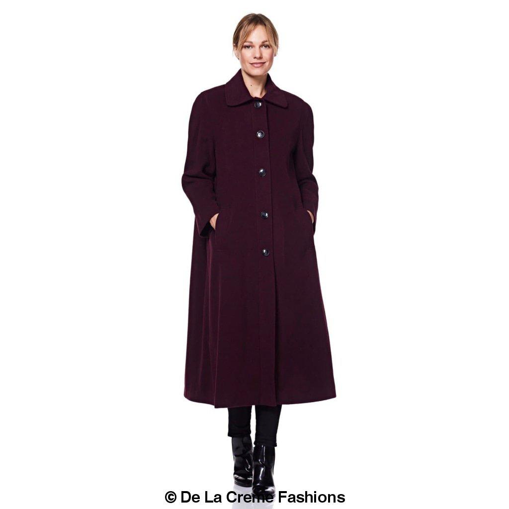 Women's Wool & Cashmere Full-Length Coat, Woman's Long Wool Coat